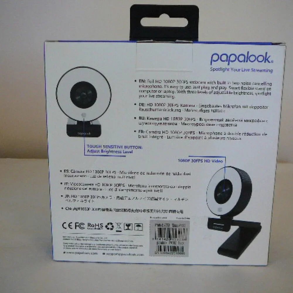 HD1080P Live Streaming Webcam Model:PA552 USB Plug & Play Papalook